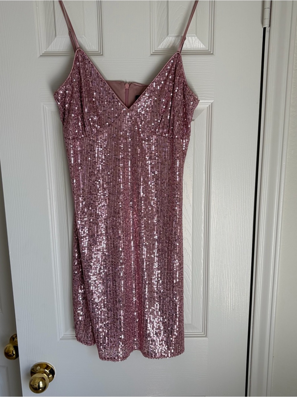 Lulu's Rose Pink Sequin Mini Slip Dress
